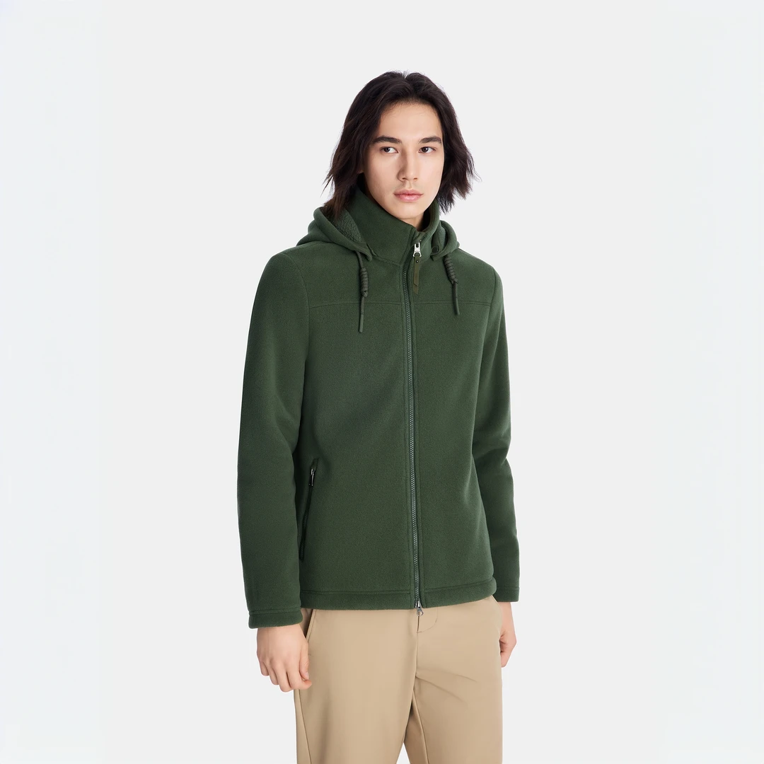 【双12狂欢】AIGLE艾高户外加厚保暖防风抓绒加绒立领外套男士BP12