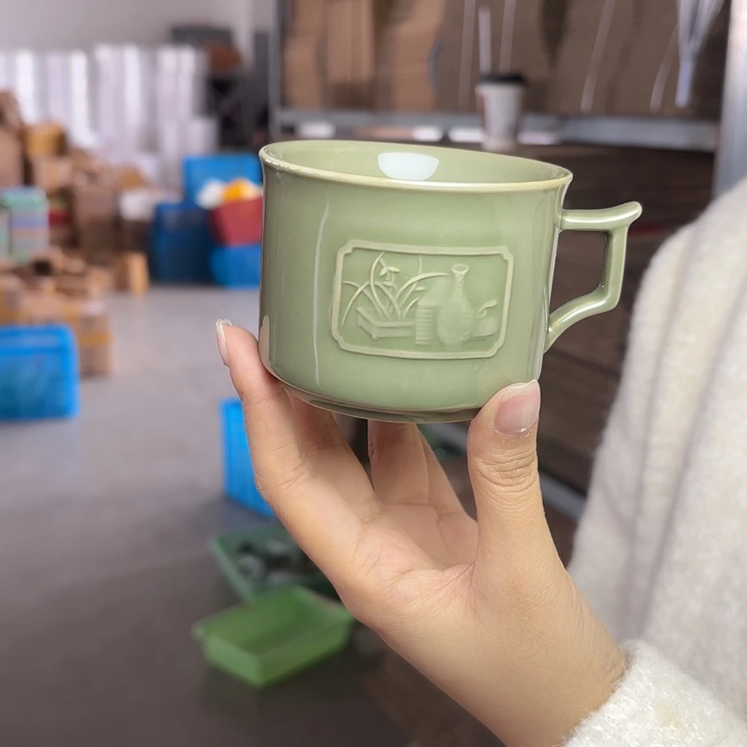龙泉云间青瓷小米茶器
