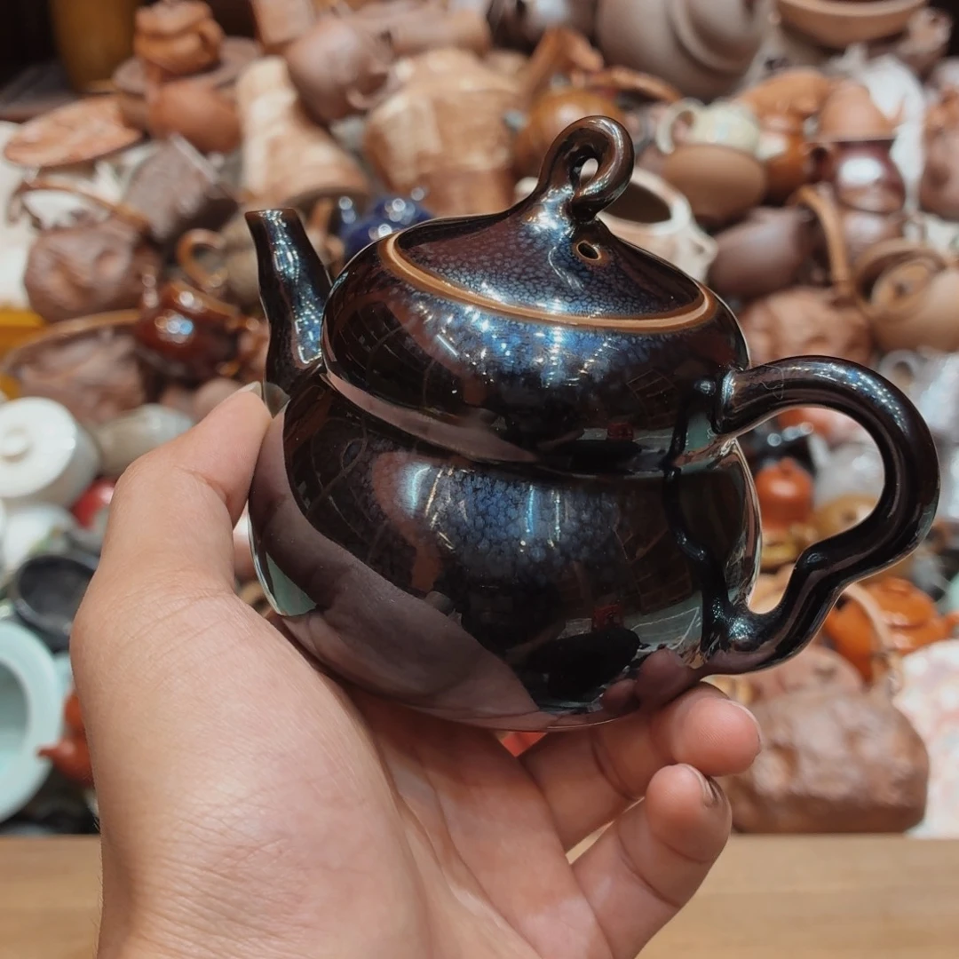柴烧老岩泥手工茶壶器皿