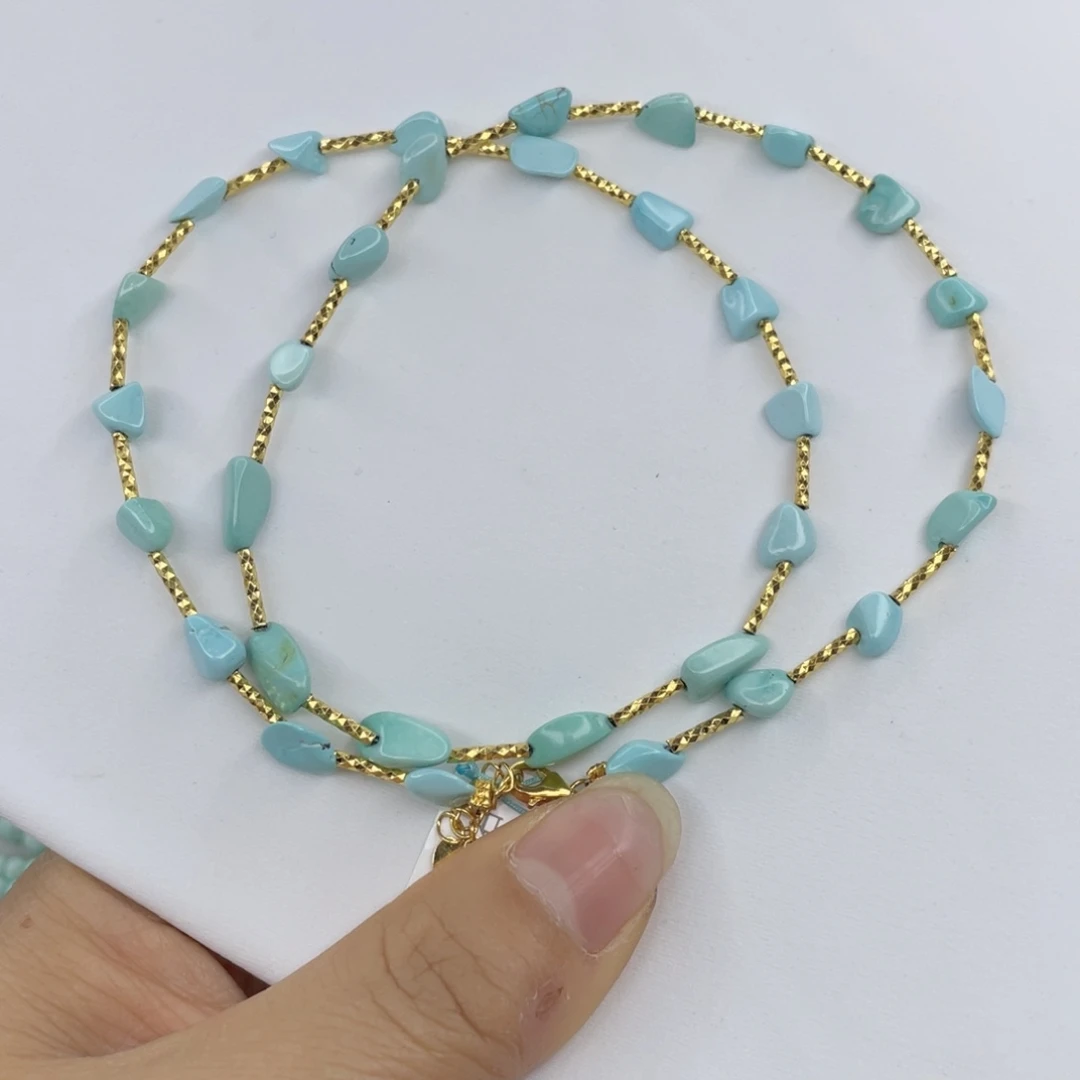 绿松石银S925镶嵌颈饰