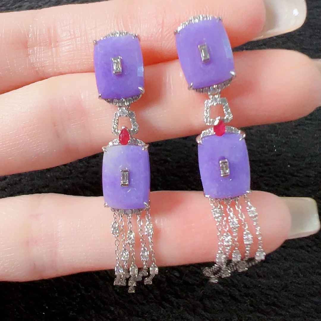 翡翠18K金镶嵌耳饰签收后24小时鉴赏期，过时不退