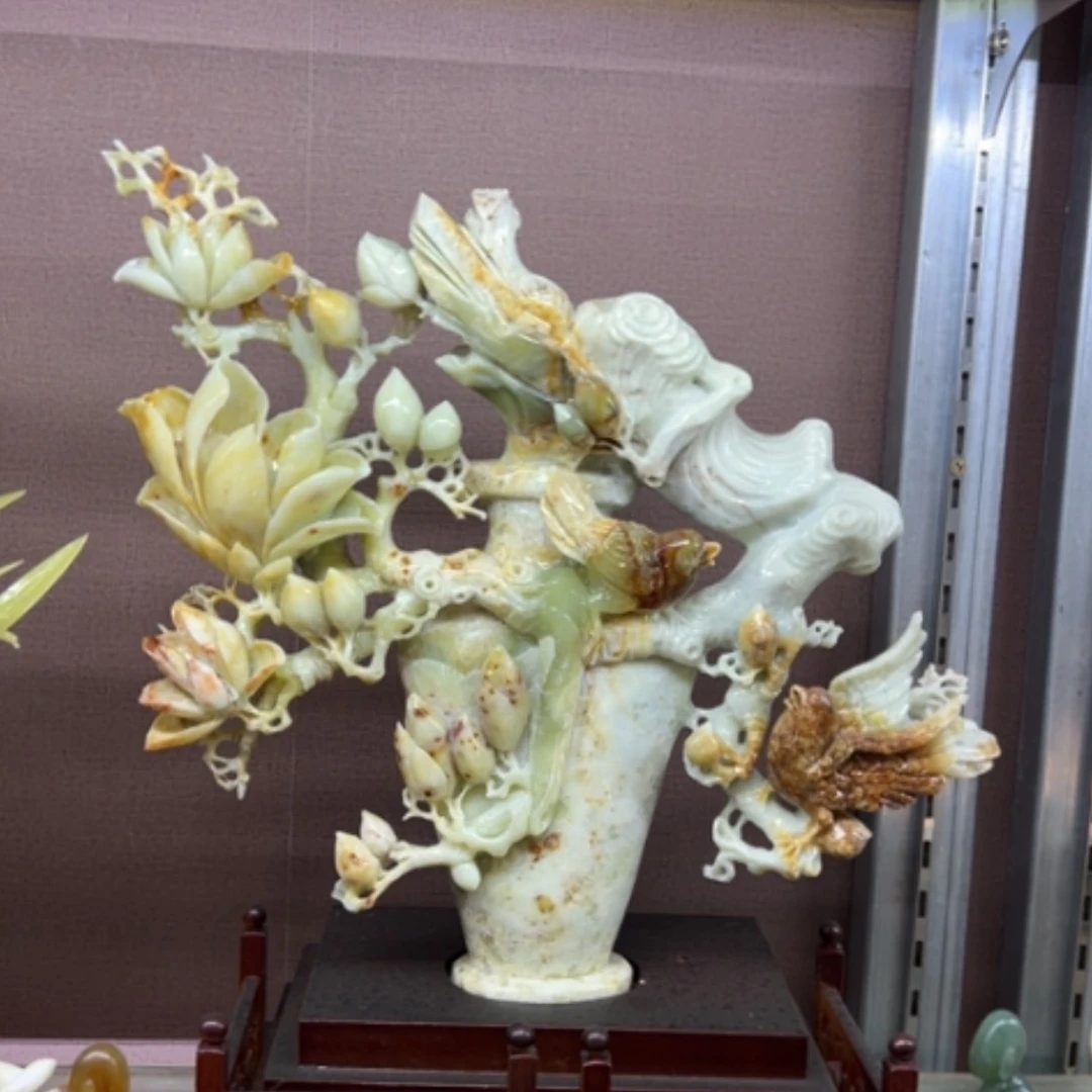 【闪购商品】未镶嵌蛇纹石玉珠宝奇石玉兰花