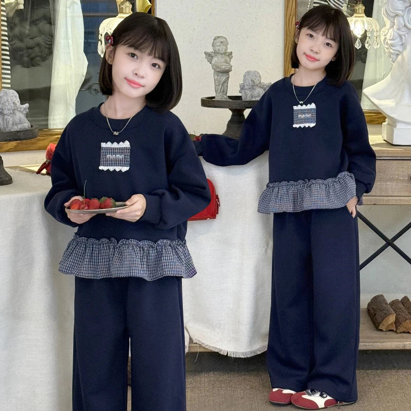 【现货】女童套装春秋2025新款洋气韩系秋季休闲宽松中大童两件套