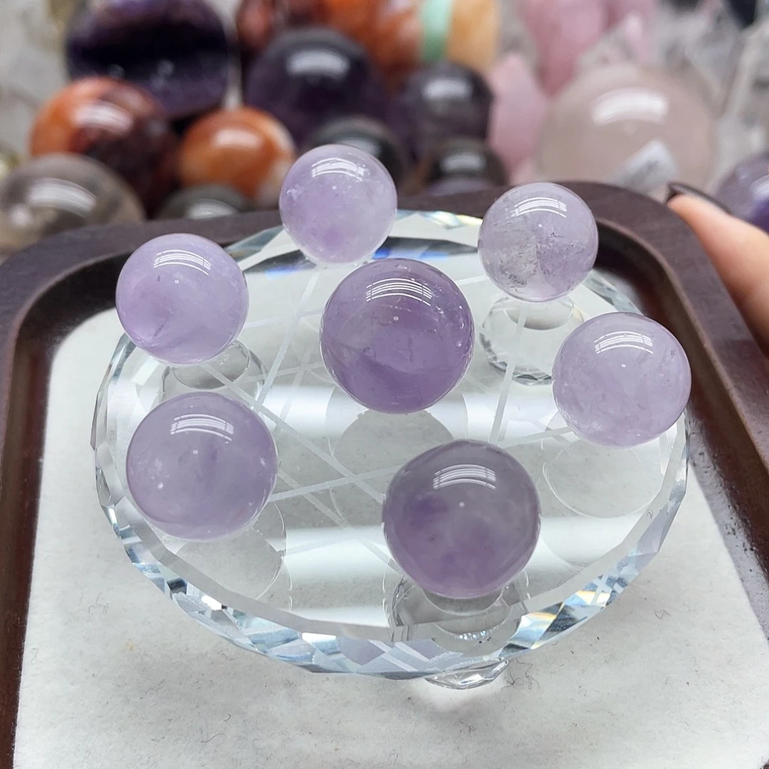 水晶珠宝半成品未镶嵌9紫水球七颗
