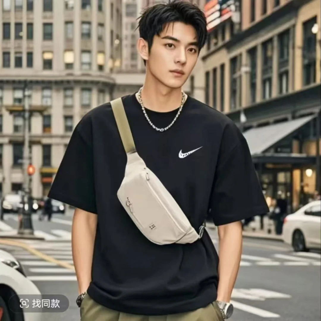 【100%纯棉】一折福利|夏季短袖男女休闲透气圆领印花T恤 小白标052