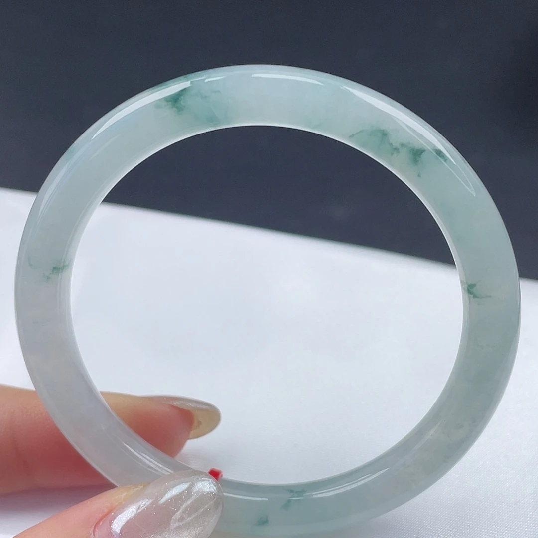 翡翠未镶嵌手镯54圆条