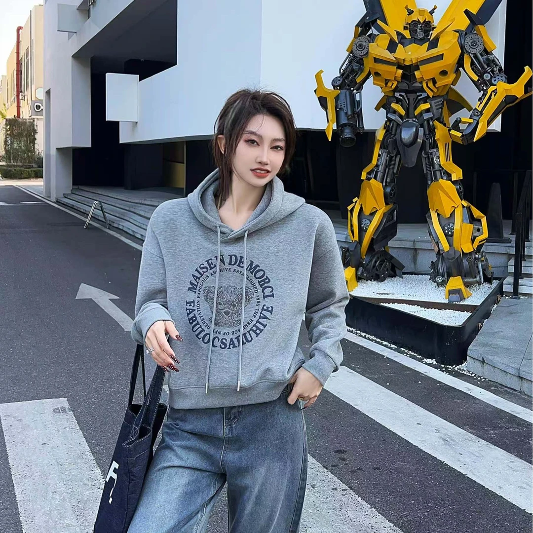 2025春季圆领卫衣女冬季新款爆款宽松春秋季薄款女士805-3