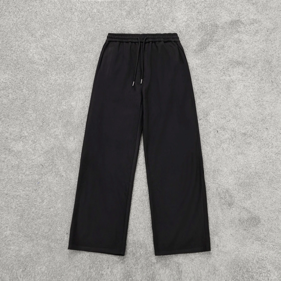 S123春季新款小众简约纯色直筒休闲裤垂感宽松阔腿裤24389