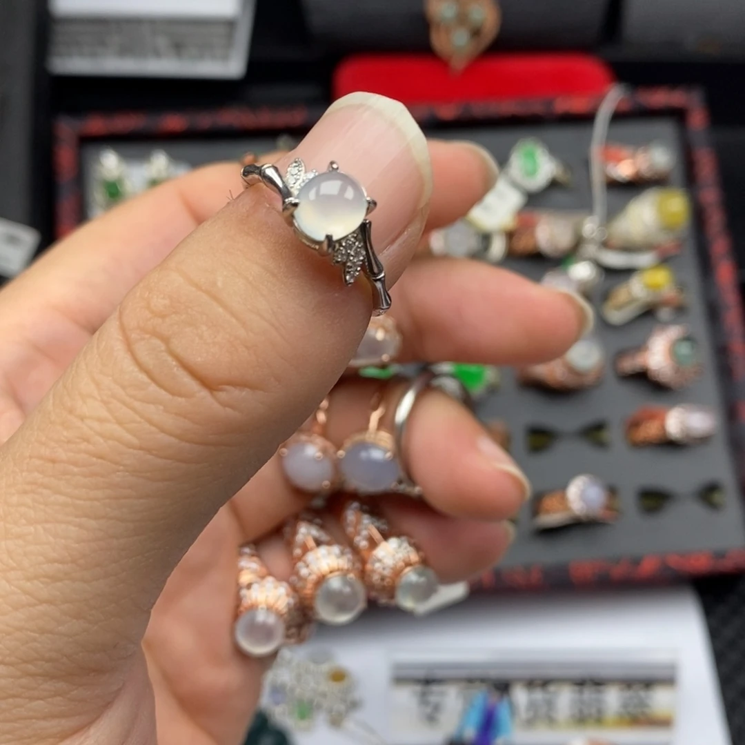 翡翠银S925镶嵌戒指