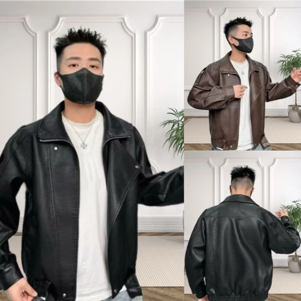 男士皮衣外套加绒加厚秋冬新款休闲韩版潮流百搭男款时尚经典