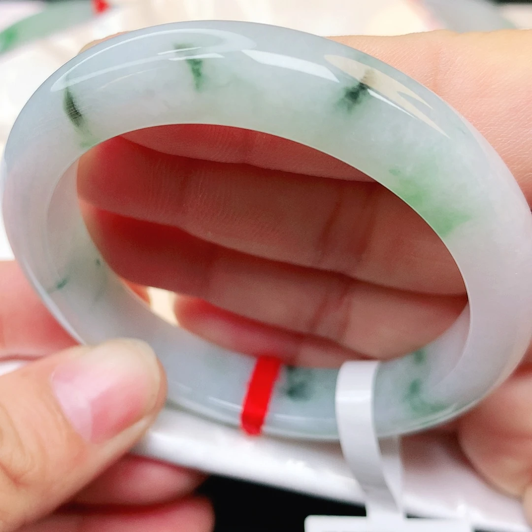 未镶嵌手镯翡翠纯天然A货翡翠冰飘花180号