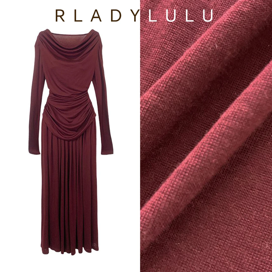 【READYLULU】浪漫契约秋季新款法式黑红色套装-SW0219