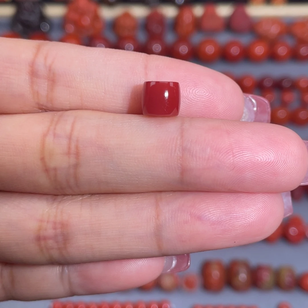 南红玛瑙瓦西牛血直切7.5×6.5未镶嵌