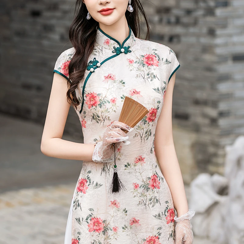 新中式旗袍2025新款夏装复古高端上海日常可穿素雅国风改良连衣裙