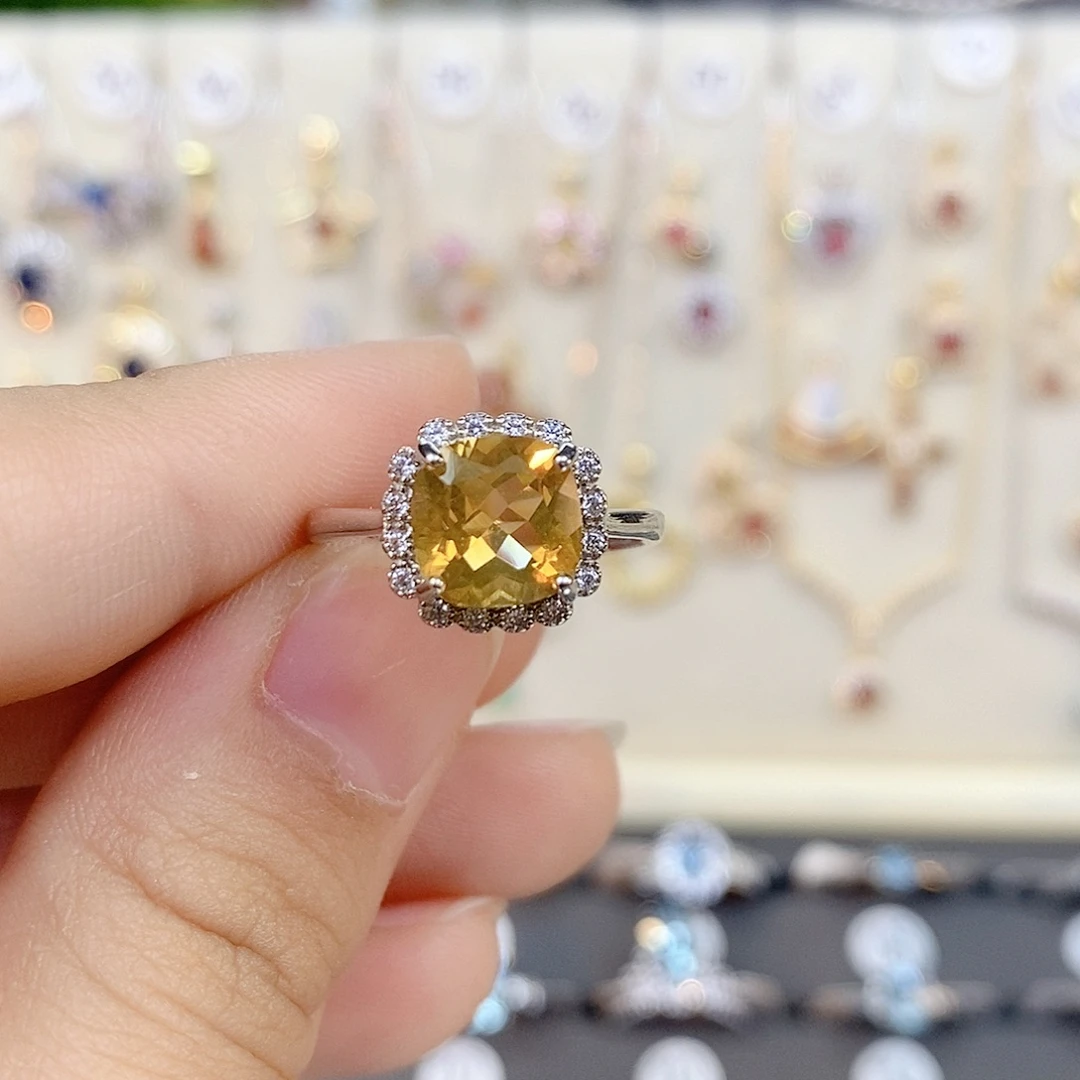 银S925镶嵌戒指黄晶