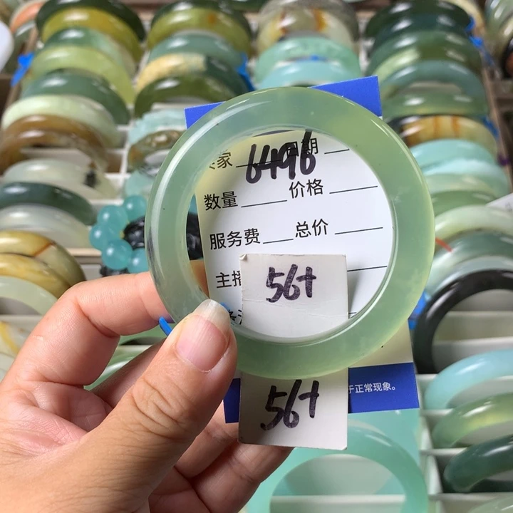 未镶嵌蛇纹石玉手镯6496