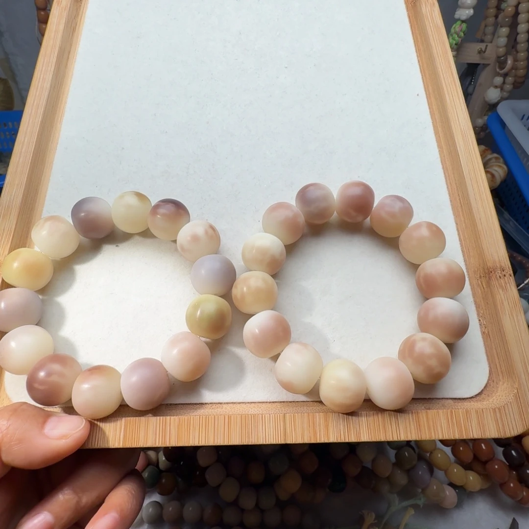 菩提根/象牙果手串卡18干磨紫美人瑕疵