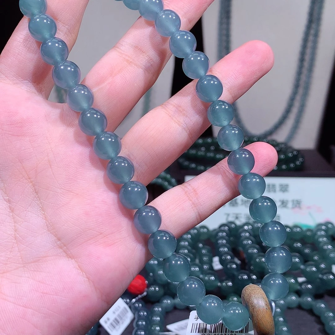 翡翠未镶嵌手链天然a货翡翠手串9.8