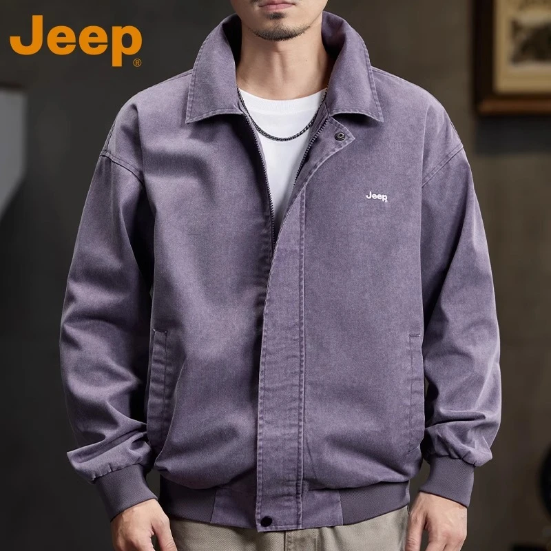 Jeep吉普夹克外套男士春季季2025新款宽松高级感时尚休闲青年上衣
