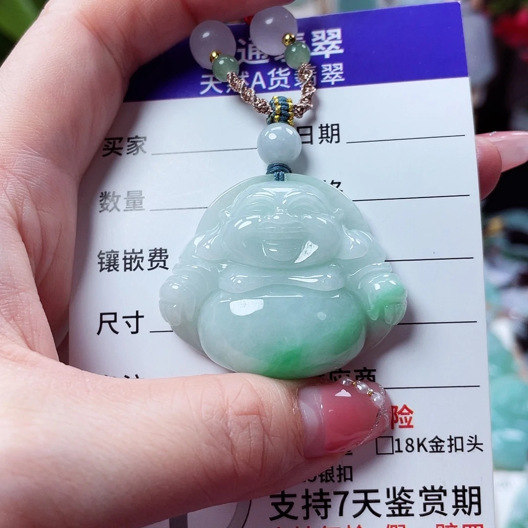 翡翠未镶嵌颈饰佛公06