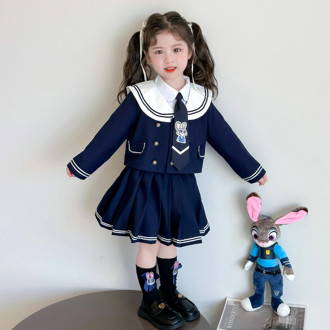 女童秋装学院套装2025新款儿童兔子警官JK制服裙子秋季洋气衣服