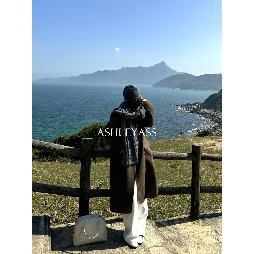 【ASHLEYASS】“塔门”人字纹理舒适包容性强显瘦长款大衣LSS241467W