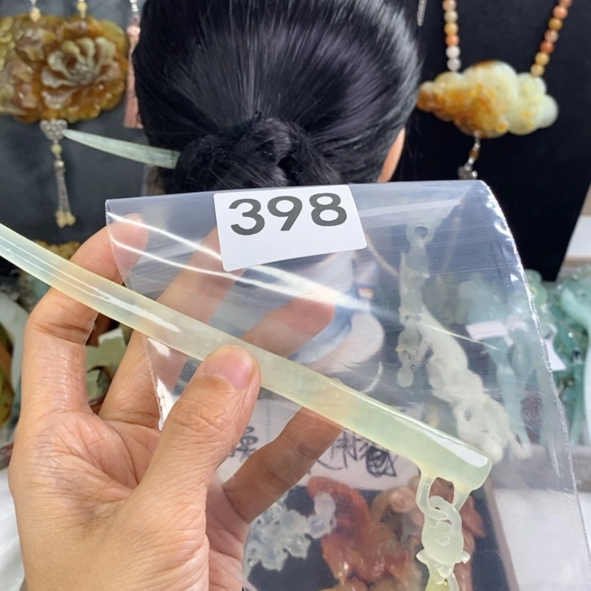 【闪购商品】岫玉发饰未镶嵌尔*