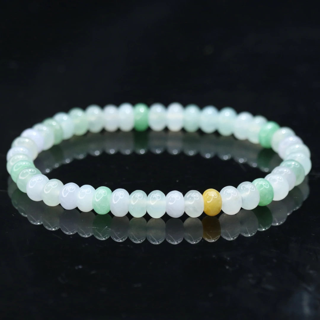 FC34天然缅甸翡翠A货算盘珠手串/800069/保利厦门拍卖