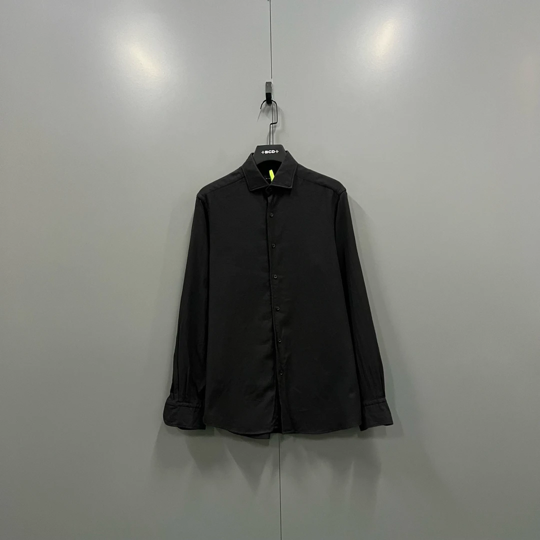 99新 ZEGNA jp 杰尼亚 黑色长袖衬衫 M码 611021