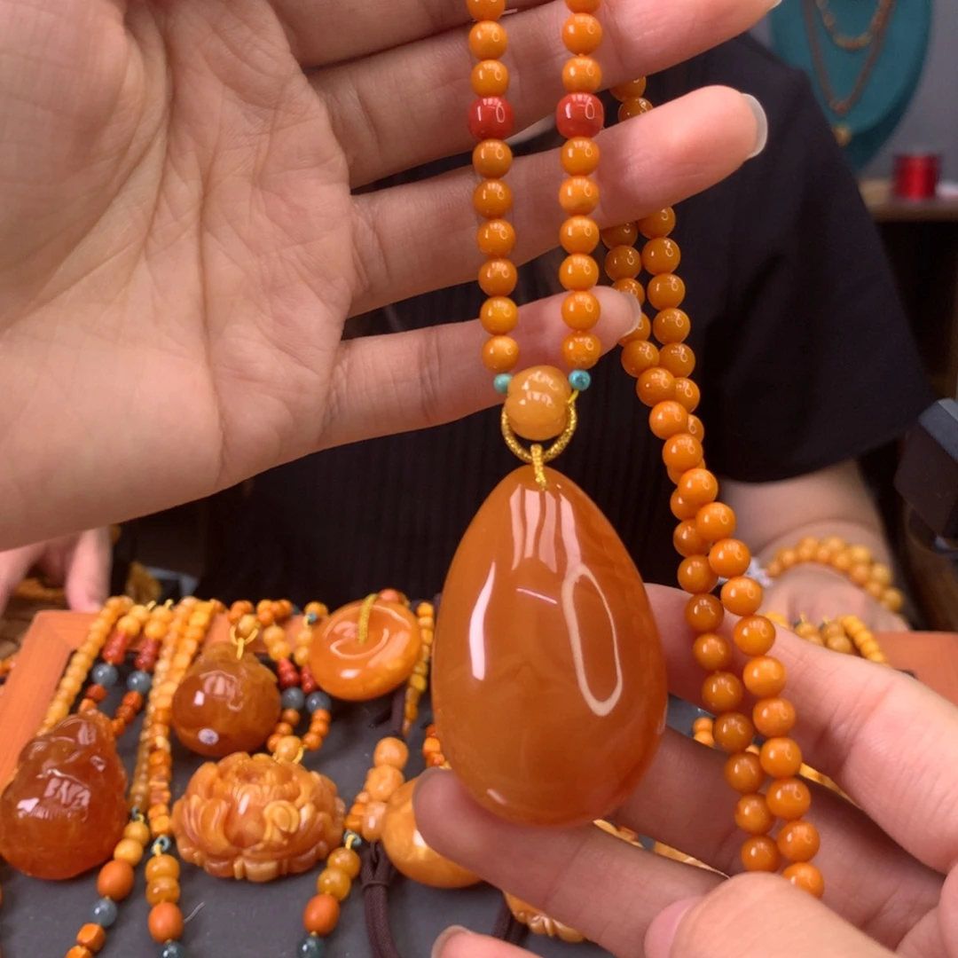 蜜蜡颈饰未镶嵌天然