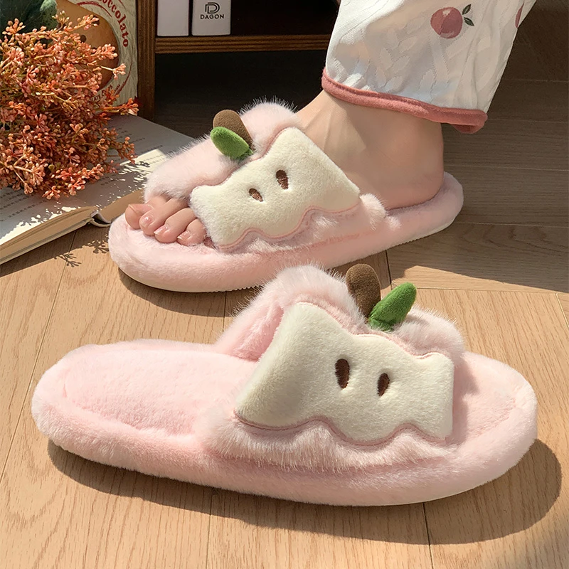 棉拖女款秋冬季外穿软底舒适居家室内防滑保暖网红可爱苹果棉拖鞋