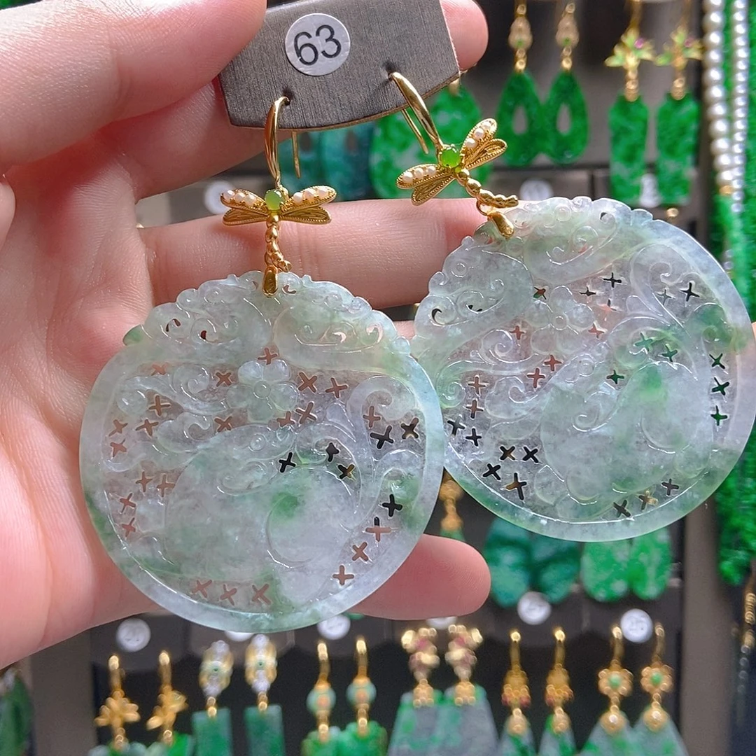 翡翠未镶嵌耳饰翡翠