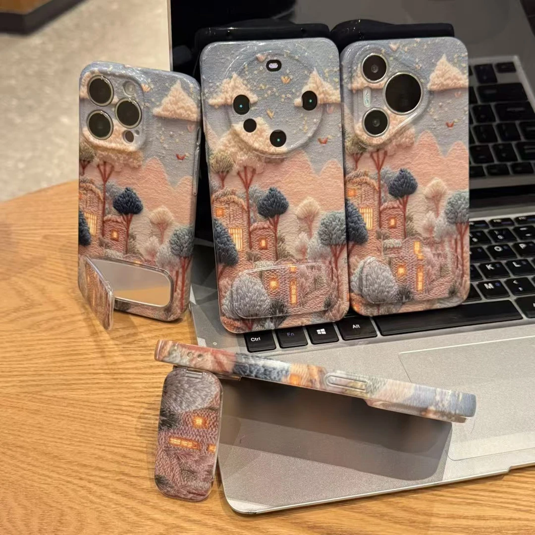 SMBLCE童话世界镜面支架适用苹果17/16菲林手机壳华为vivoppo小米