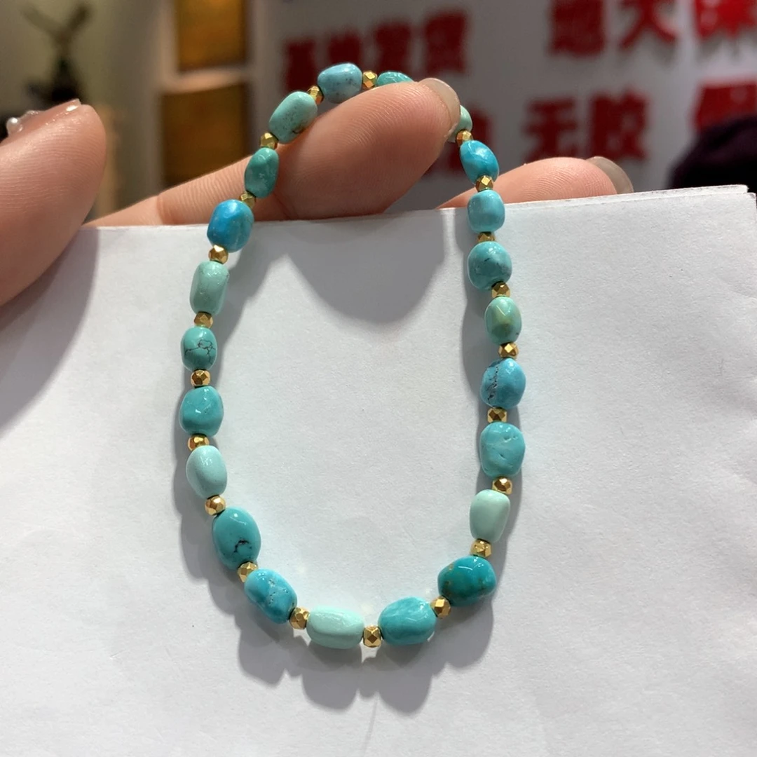 绿松石单圈银S925镶嵌