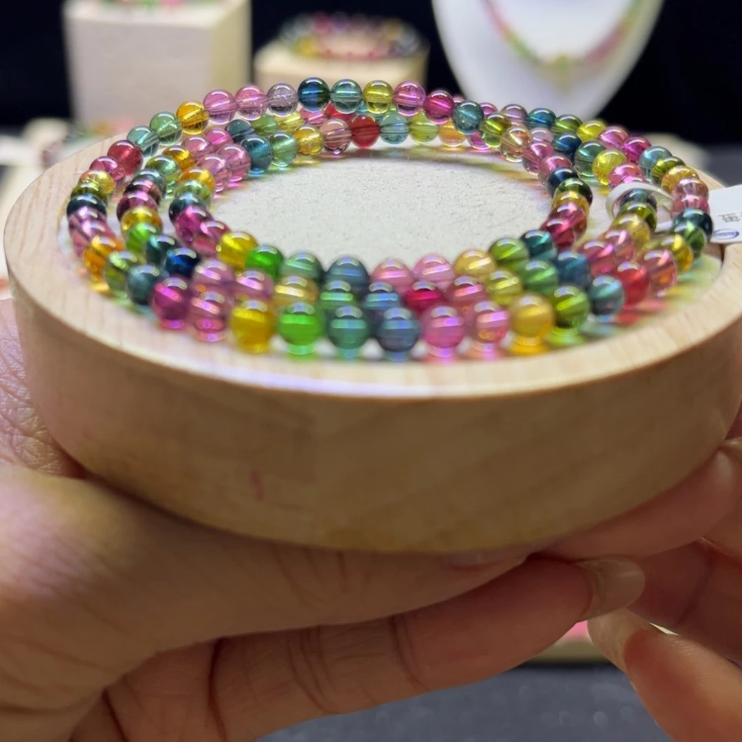 未镶嵌碧玺手链彩虹5mm