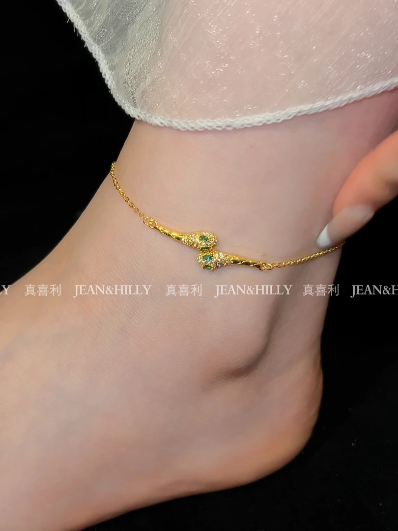 【双头蛇】脚链 真喜利 首饰女款小众配饰不撞款 可调节脚链夏天