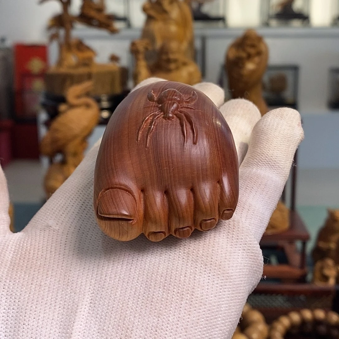 无事牌檀香木崖柏陈化手摆件工艺品