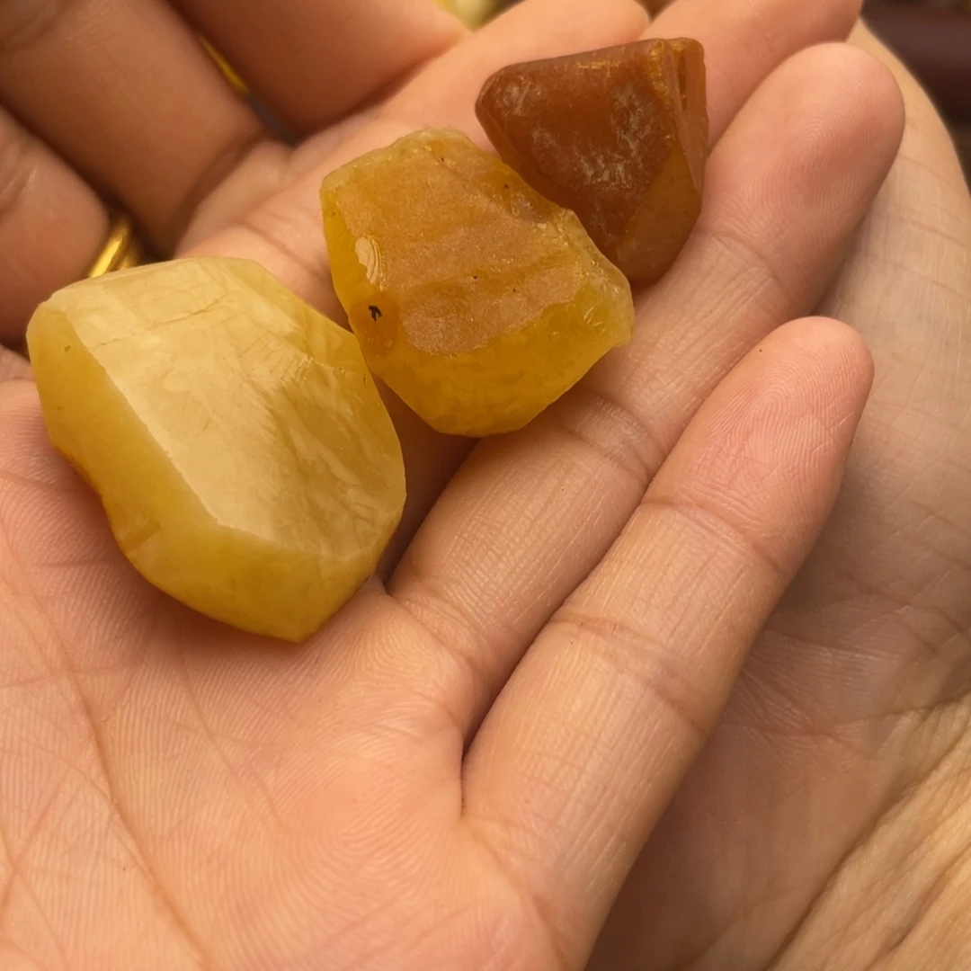 互***铺定制琥珀未镶嵌蜜蜡订制三通套装