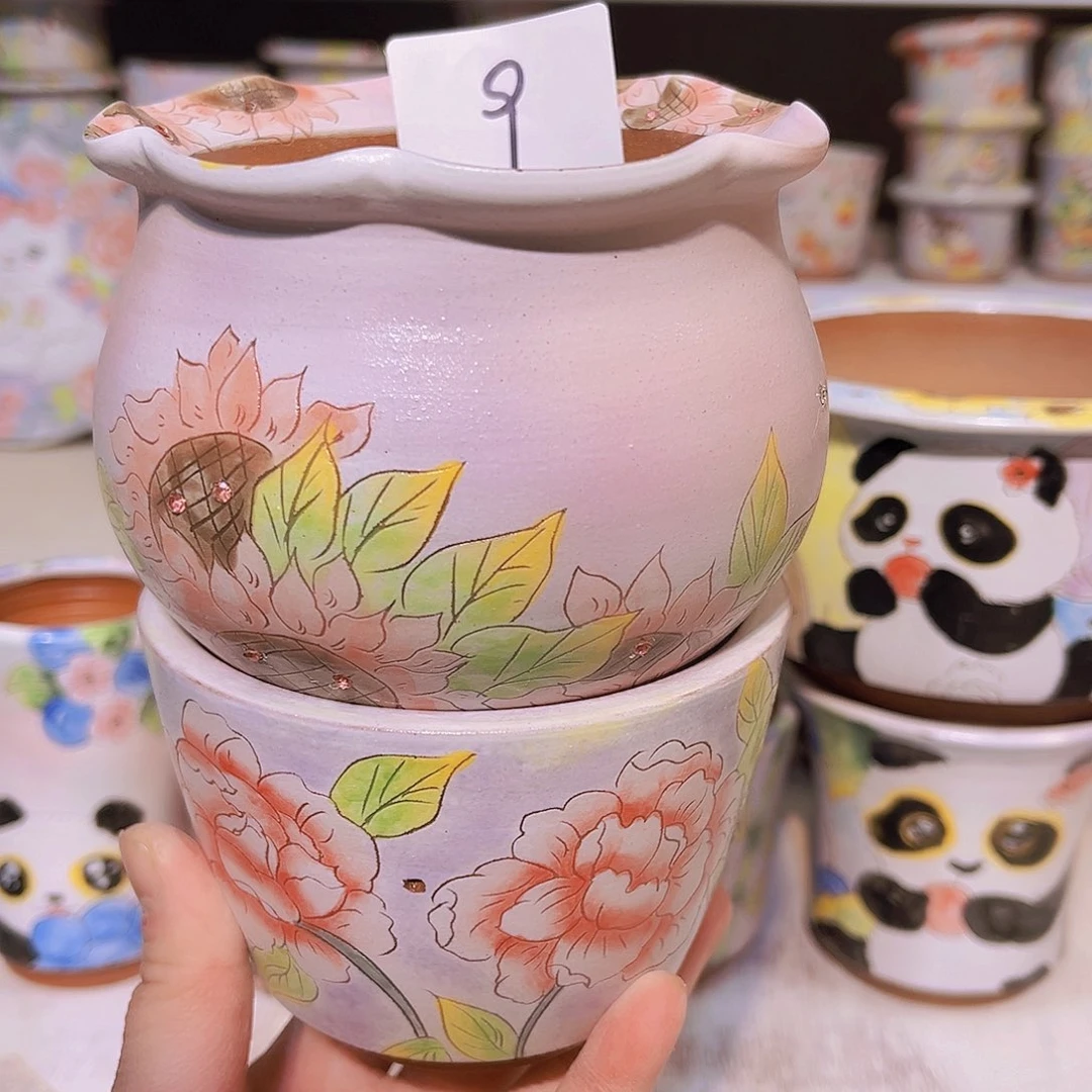 罐花盆多肉植物手绘花盆景德镇9