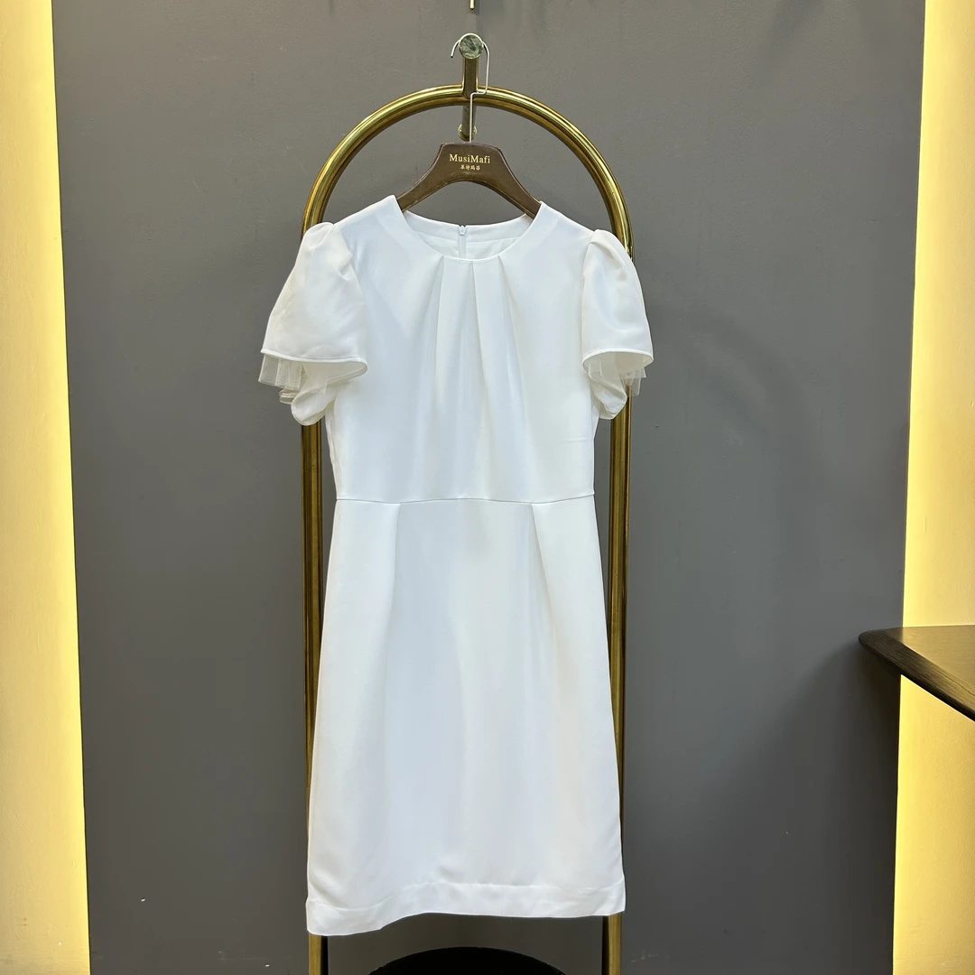 315  夏款小清新纯色高级时尚气质修身名媛优雅连衣裙