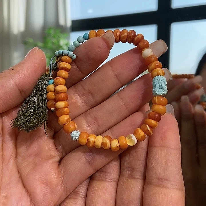 琥珀颈饰未镶嵌蜜蜡手串