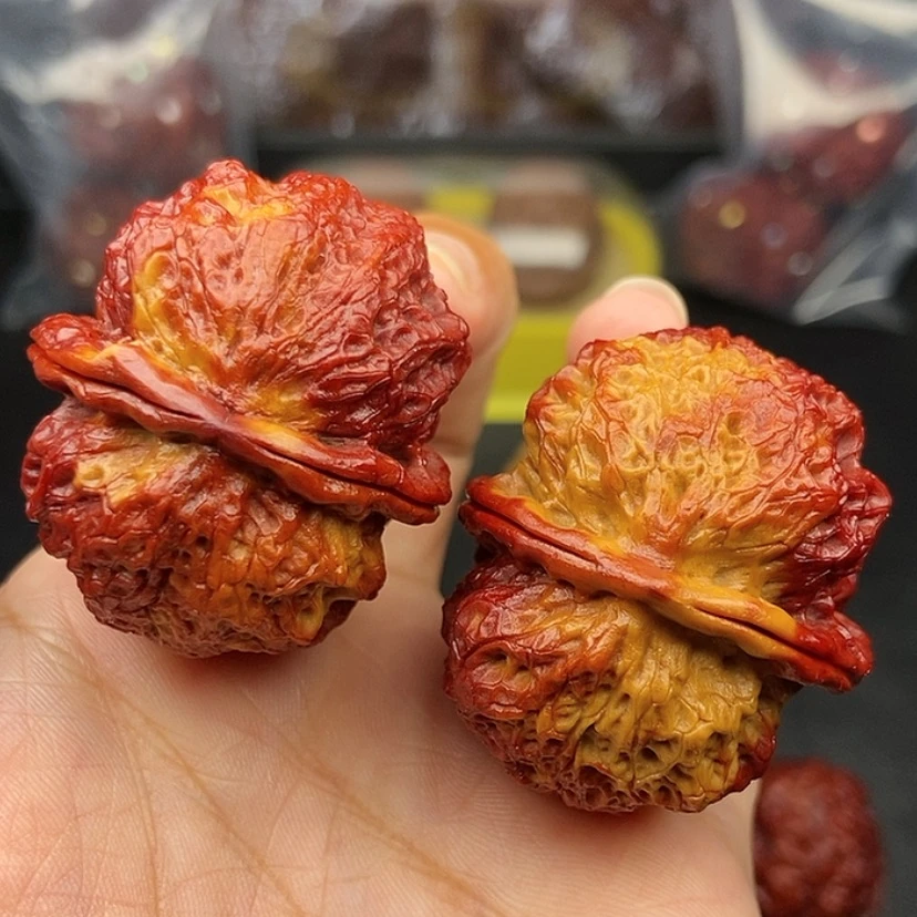 【闪购商品】把件文玩核桃41尺饕餮金蟾54克