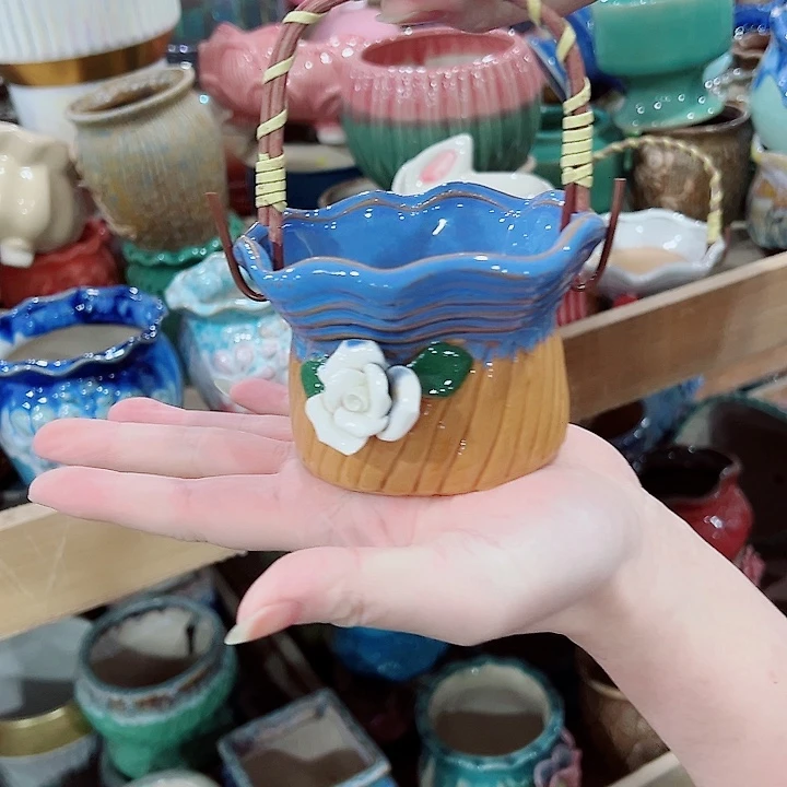 有孔，凑单福利满10元发货陶瓷多肉花盆！