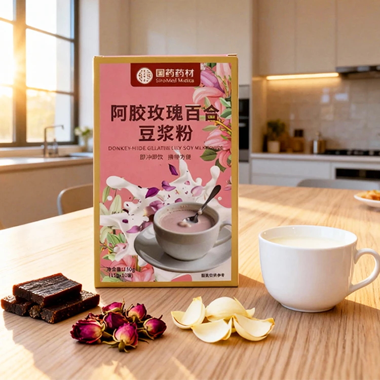 国药阿胶玫瑰百合豆浆粉独立小包装早餐速溶粉高蛋白纯豆浆