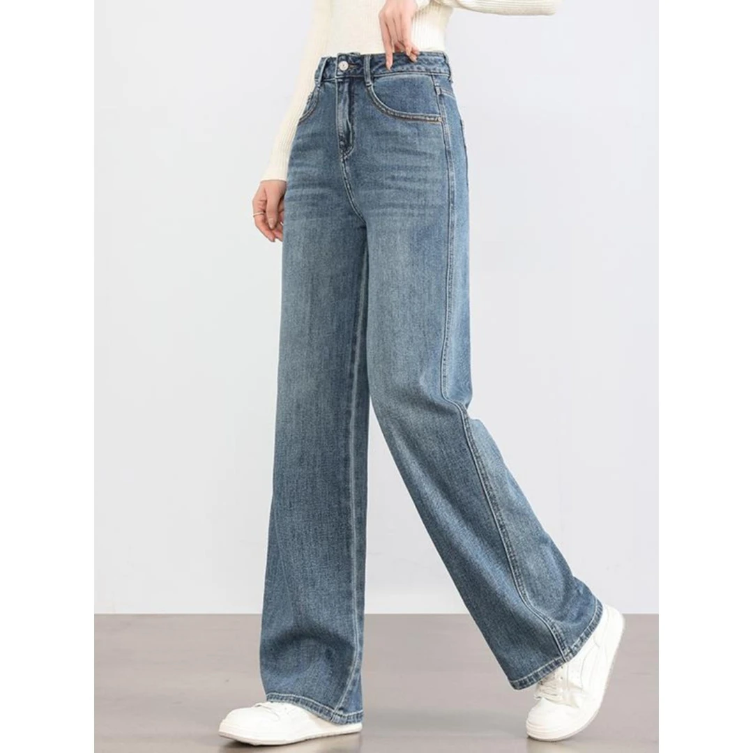 法芬图宽松牛仔裤女春季阔腿裤2025新款今年流行爆款垂坠感休闲