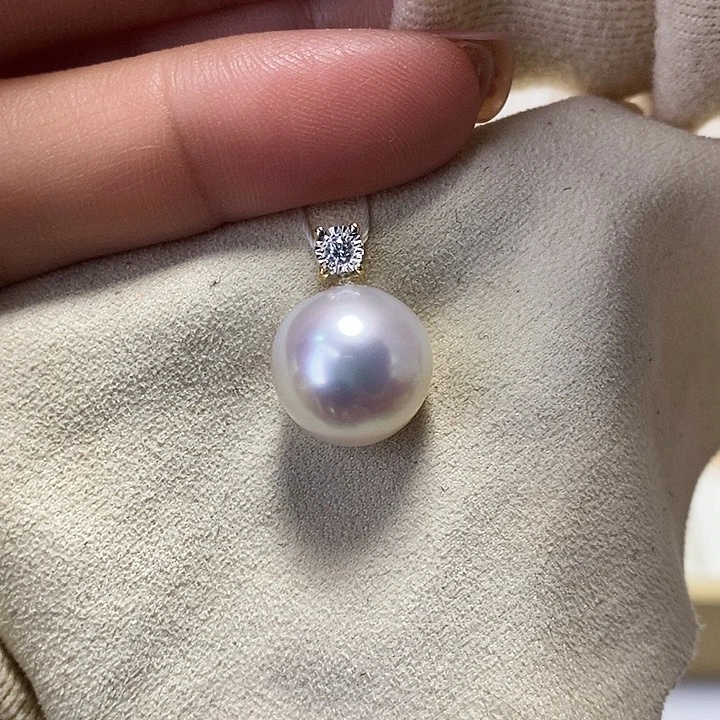 海水珍珠吊坠(不含链)18K金镶嵌