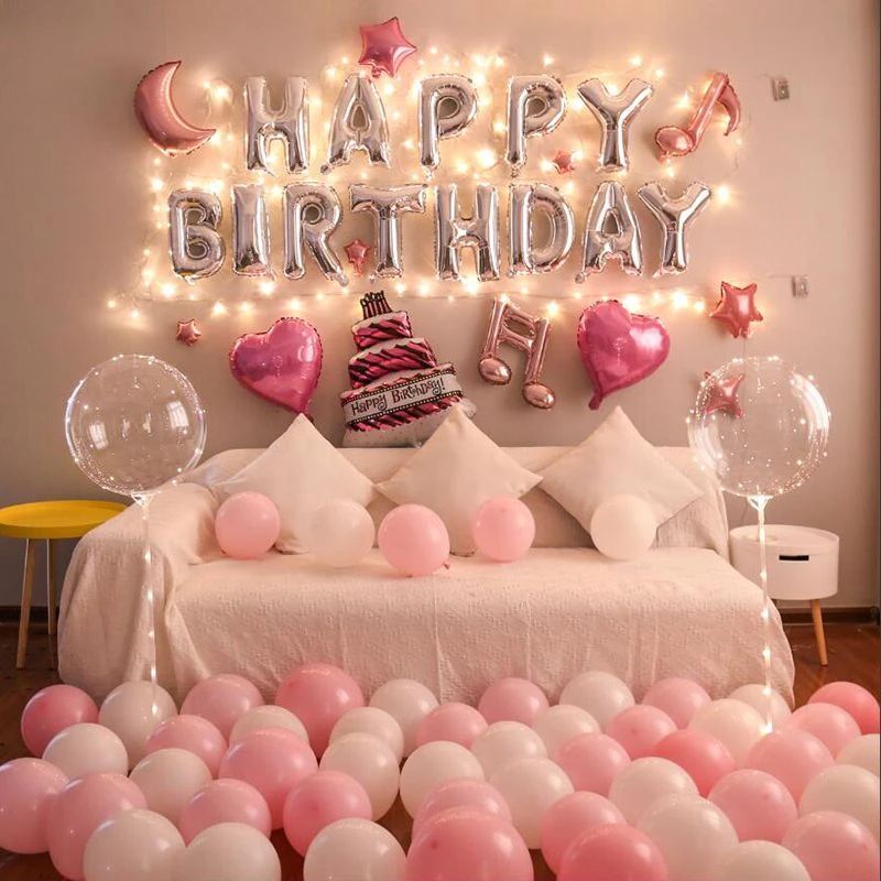 生日气球场景布置女孩男生生日派对房间布置套装气球背景墙装饰品