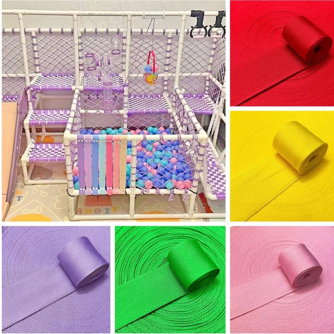 彩虹自制攀爬架编织带手工diy婴儿童吊篮宠物牵引带热销