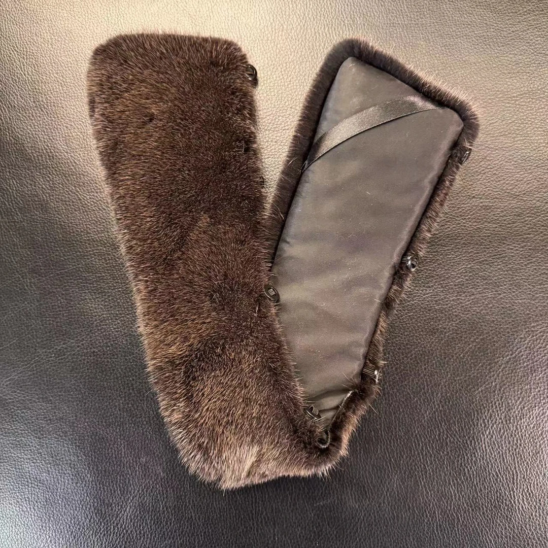 进口水貂毛领双色