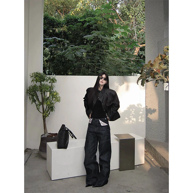 2025秋季通勤风修身显瘦内搭宽松百搭外套上衣休闲阔腿长裤套装女